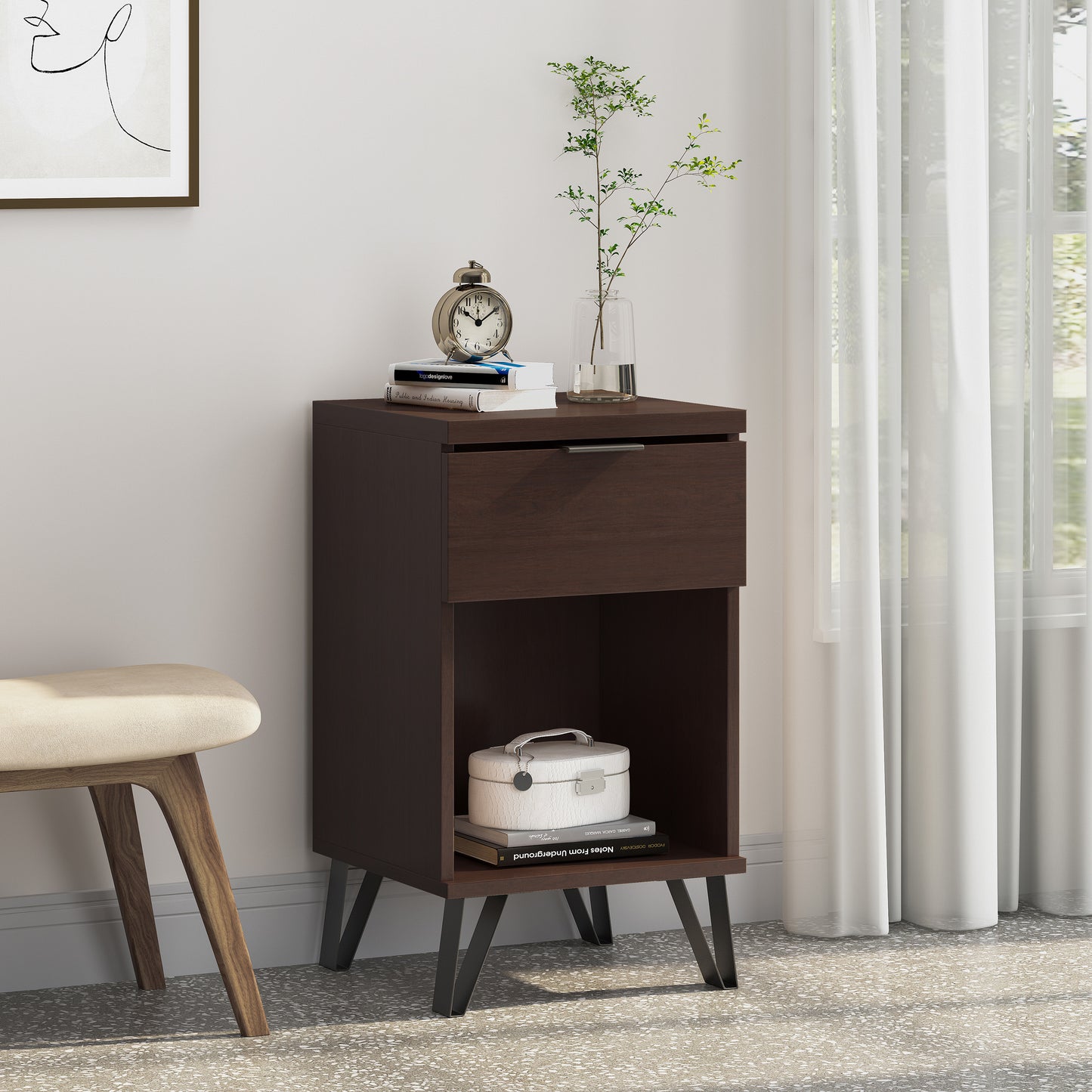 1 DRAWER TALL END TABLE - The Nex Store