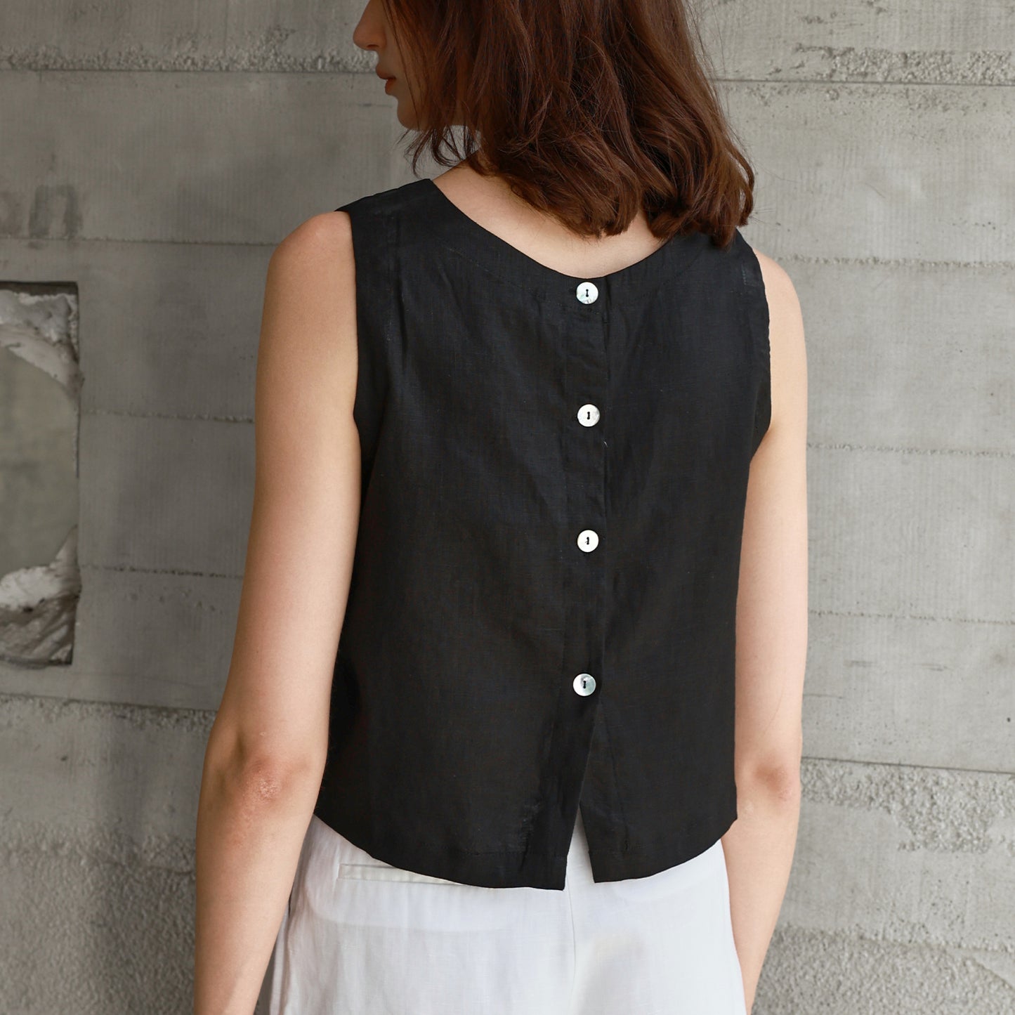 Linen Vest Front and Back Wearable Crop Top Design Sense Women's Sleeveless Loose Waistcoat - The Nex Store