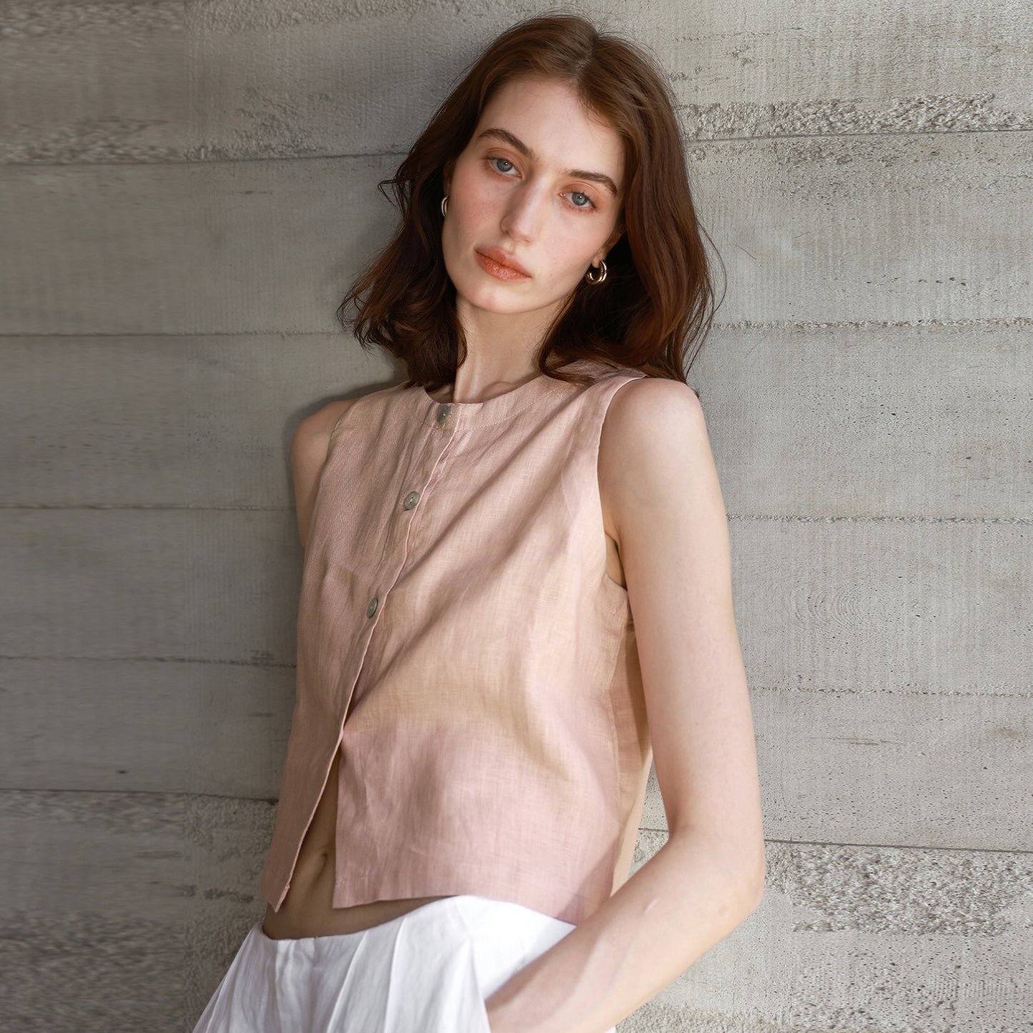 Linen Vest Front and Back Wearable Crop Top Design Sense Women's Sleeveless Loose Waistcoat - The Nex Store