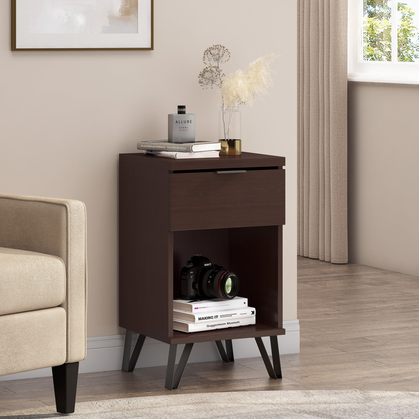 1 DRAWER TALL END TABLE - The Nex Store