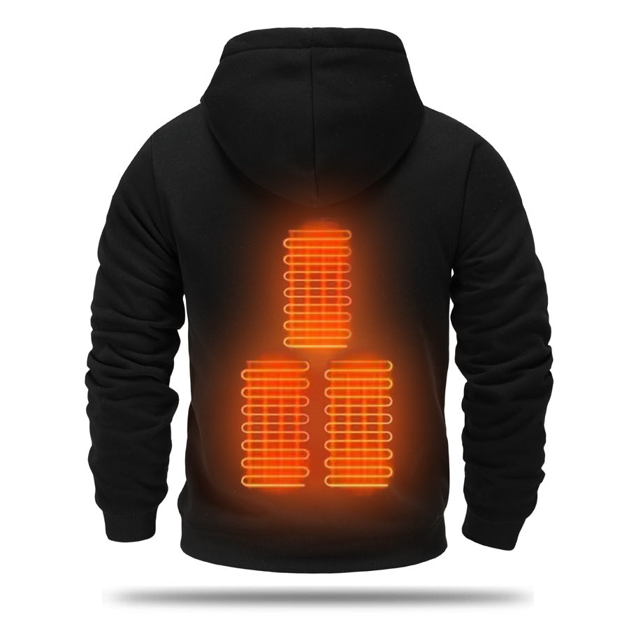 Hooded heating sweatshirt men's USB heating sweatshirt warm outdoor electric heating - The Nex Store