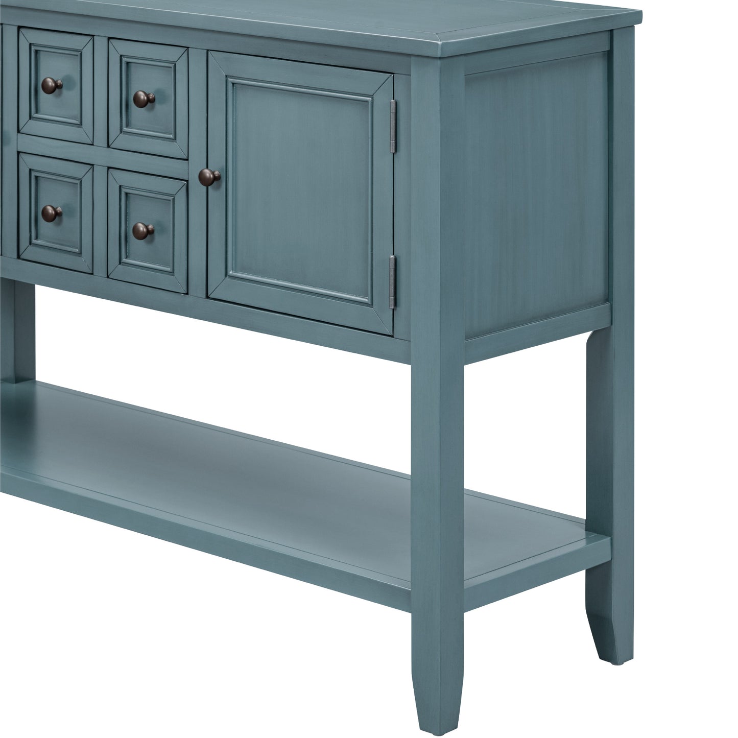 REXM Cambridge Series Spacious Storage Retro Console Desk with Four Small Drawers and Bottom Shelf - The Nex Store