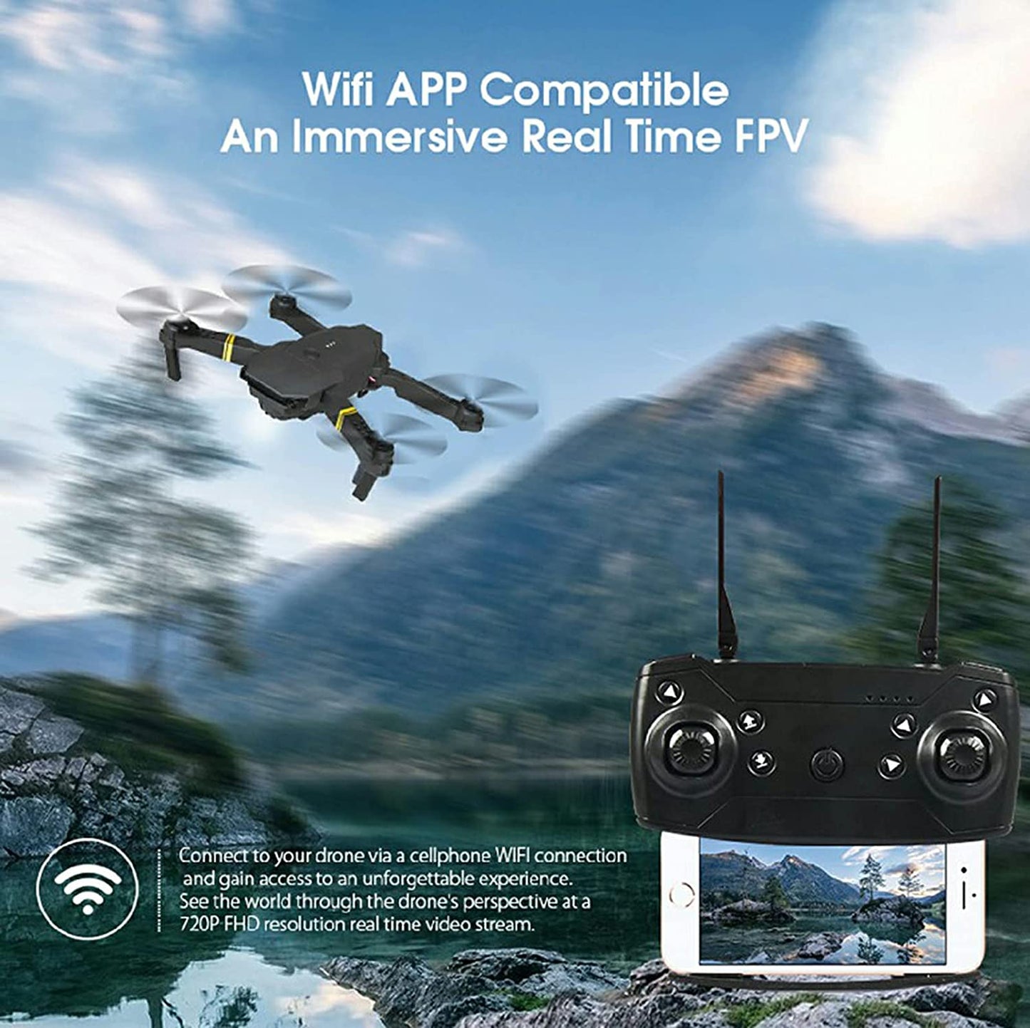 4K HD Dual Camera RC FPV WiFi Portable Wide Angle Foldable Quadcopter Drone - The Nex Store