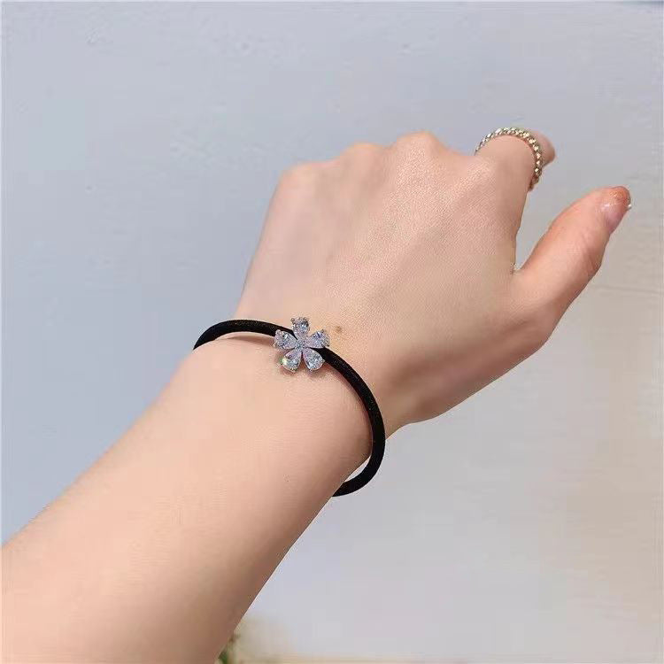 Exquisite Full Diamond Mini Flower Headband With Rubber Band At Dongdaemun, South Korea - The Nex Store