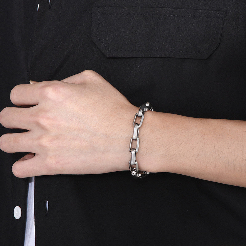 Men's Titanium Steel Bracelet Ins Niche Design Hip-hop Geometric Bracelet - The Nex Store