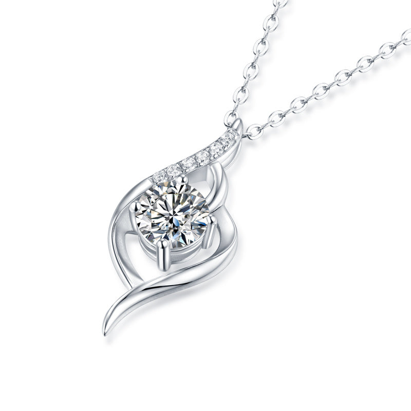 A Beautiful City Luxury Fashion Diamond Pendant Necklace Set With Mosan Diamond Silver Ornaments - The Nex Store