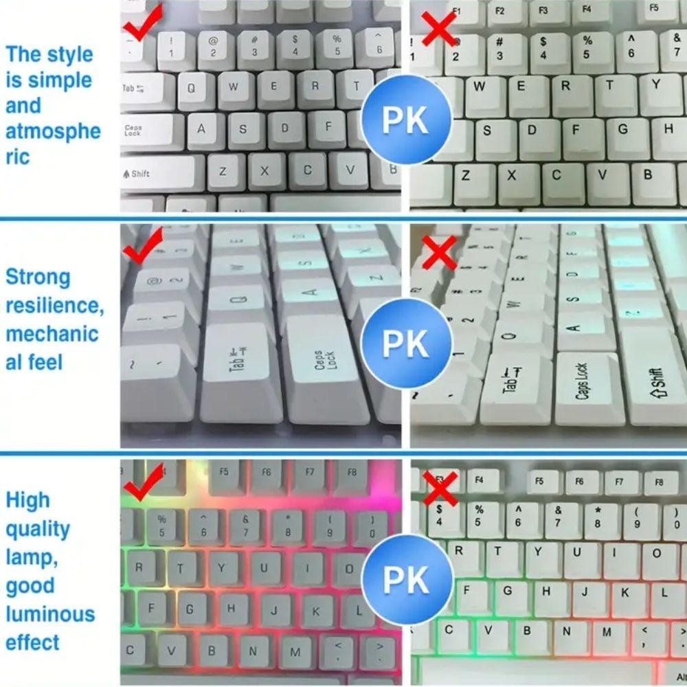 Gaming Keyboard Mouse Set Rainbow LED Wired USB For PC Laptop PS4 One 360UK - The Nex Store