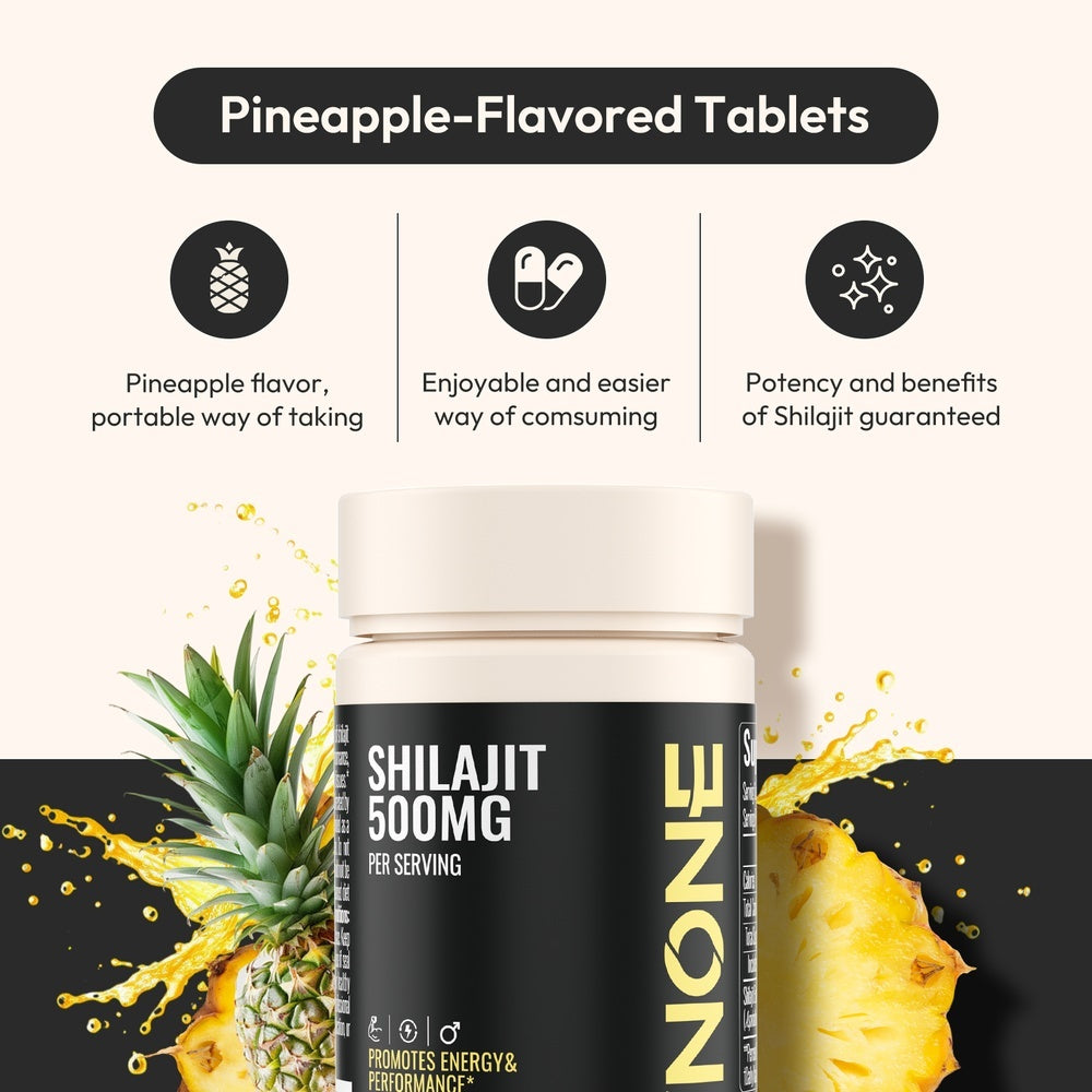 OWNONE SHILAJIT Chewable Tablets 15000MG High Content For Muscle,Energy,Strength Athletic Performance Support Pineapple Flavor 60 Tablets - The Nex Store