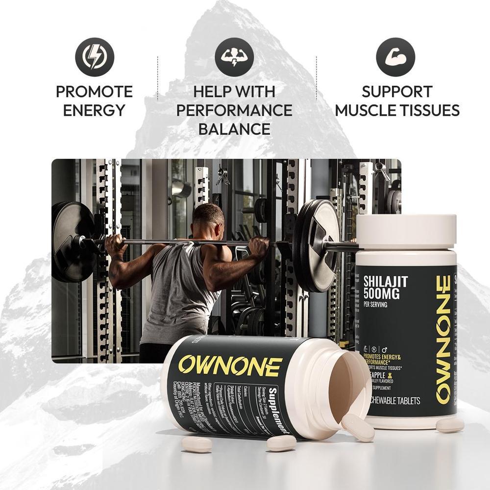 OWNONE SHILAJIT Chewable Tablets 15000MG High Content For Muscle,Energy,Strength Athletic Performance Support Pineapple Flavor 60 Tablets - The Nex Store