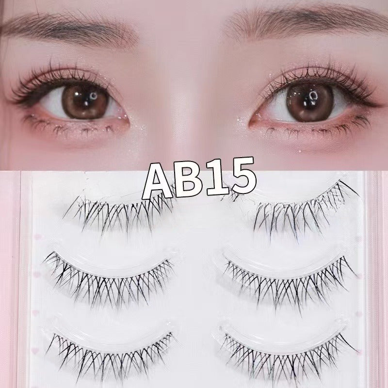 AB15 Hair Flu Thick False Eyelashes Comic Eye Very Thin Natural Stem Curl Feeling - The Nex Store