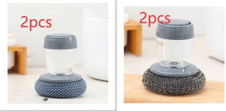 Kitchen Soap Dispensing Palm Brush Cleaner Push-type Brush Kitchen Detergent Tools - The Nex Store
