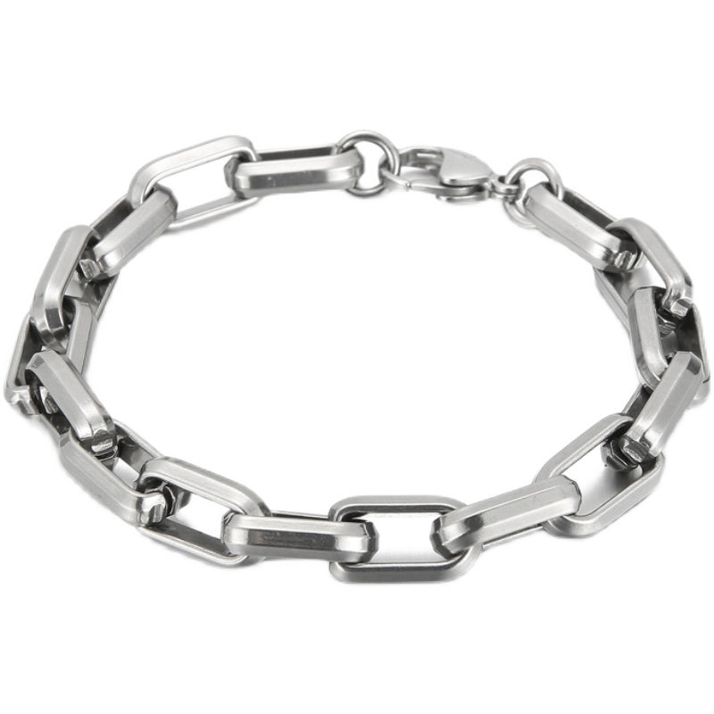Men's Titanium Steel Bracelet Ins Niche Design Hip-hop Geometric Bracelet - The Nex Store