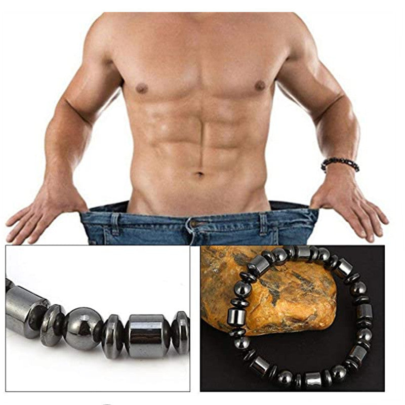 Weight Loss Magnet Bracelets For Women Men Pentagram Stone Magnetic Therapy Bracelets Pain Relief Slimming Health Jewelry - The Nex Store