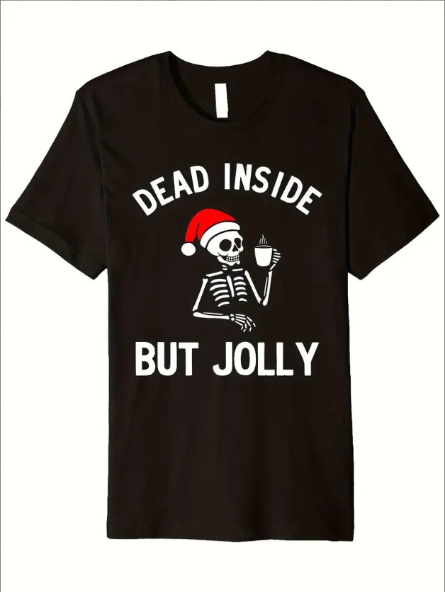 The Heart Is Dead, But The Jolly Funny Christmas Skull Wears A Santa Hat On His High-end T-shirt - The Nex Store
