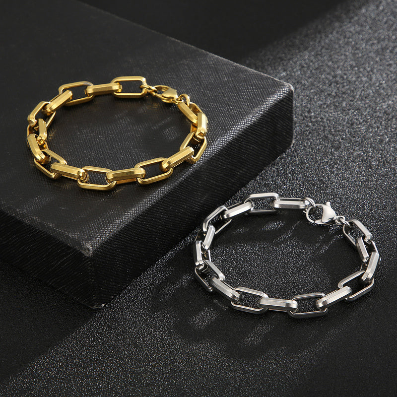 Men's Titanium Steel Bracelet Ins Niche Design Hip-hop Geometric Bracelet - The Nex Store