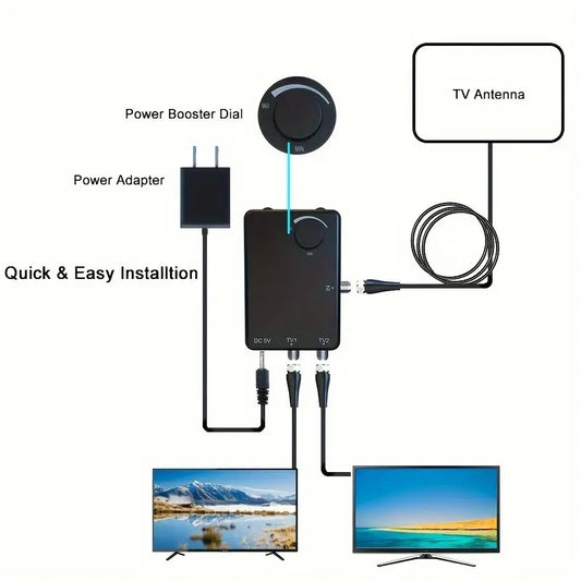 Adjustable TV Antenna Amplifier - Precise Adjustment, Fast Signal Enhancement, Adaptation To A Variety Of TVs, Simple Operation - The Nex Store