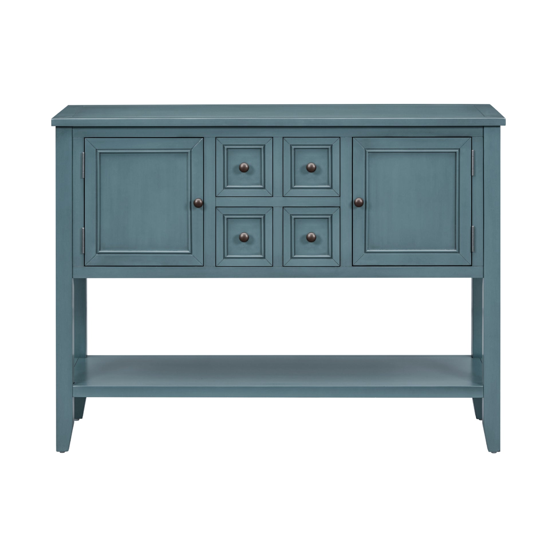 REXM Cambridge Series Spacious Storage Retro Console Desk with Four Small Drawers and Bottom Shelf - The Nex Store