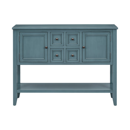REXM Cambridge Series Spacious Storage Retro Console Desk with Four Small Drawers and Bottom Shelf - The Nex Store