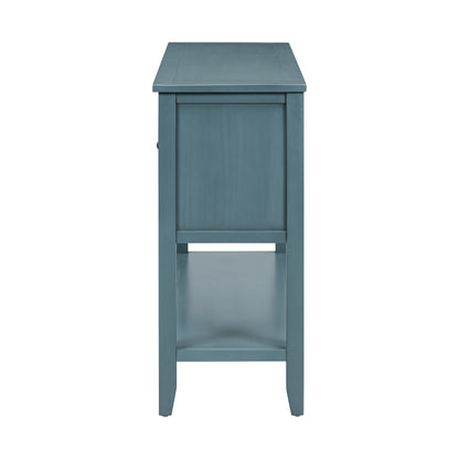 REXM Cambridge Series Spacious Storage Retro Console Desk with Four Small Drawers and Bottom Shelf - The Nex Store