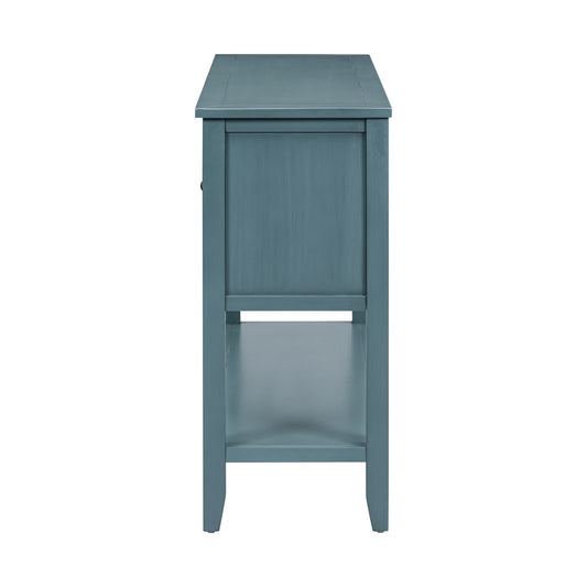 REXM Cambridge Series Spacious Storage Retro Console Desk with Four Small Drawers and Bottom Shelf - The Nex Store