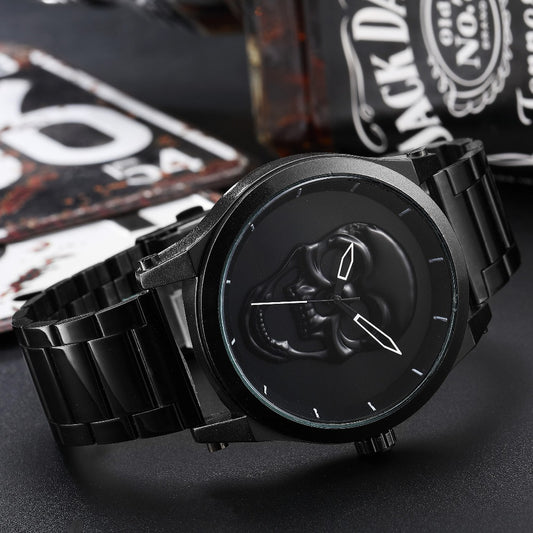 Fashion Skull Watch Men Luxury Unique Punk 3D Waterproof Stainless Steel Quartz Creative Sports Male Clock