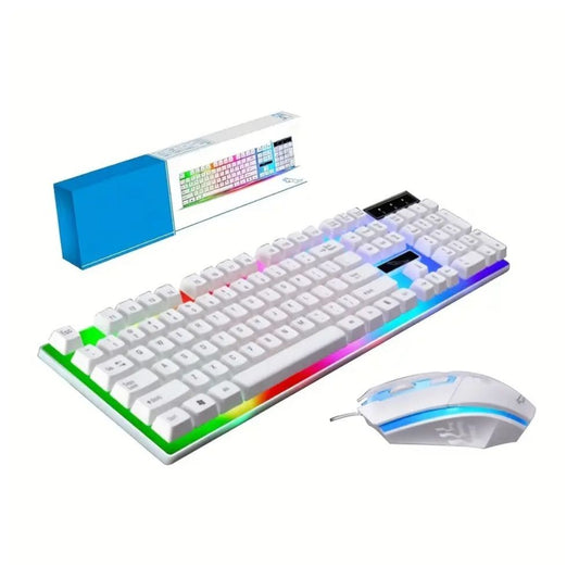 Gaming Keyboard Mouse Set Rainbow LED Wired USB For PC Laptop PS4  One 360UK - The Nex Store