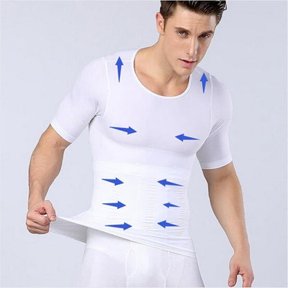 Male Chest Compression T-shirt Fitness Hero Belly Buster Slimming - The Nex Store
