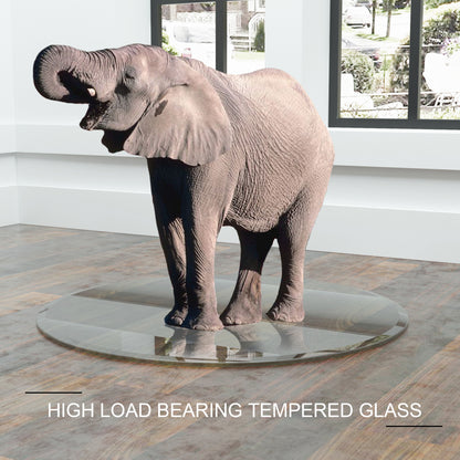 36" Inch Round Tempered Glass Table Top Clear Glass 1/4" Inch Thick Flat Polished Edge - The Nex Store