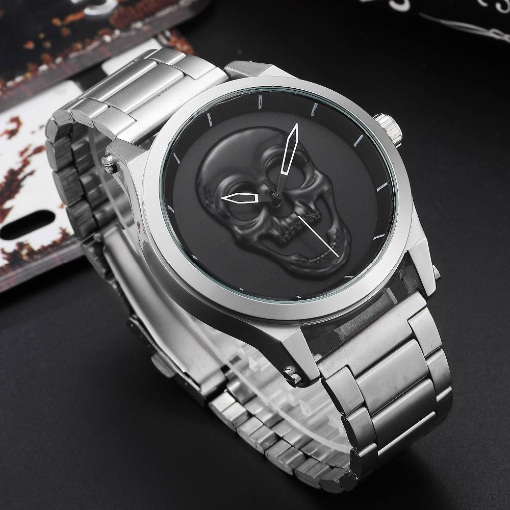 Fashion Skull Watch Men Luxury Unique Punk 3D Waterproof Stainless Steel Quartz Creative Sports Male Clock