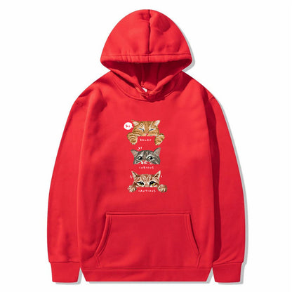 Cute cat, interesting cat print hoodie, men's and women's fashion street pullover, casual hoodie, autumn and winter - The Nex Store
