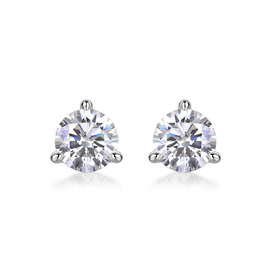 Freeze Frame Luxury Fashion Diamond Earrings Stud Set With Mosan Diamond Silver Jewelry - The Nex Store