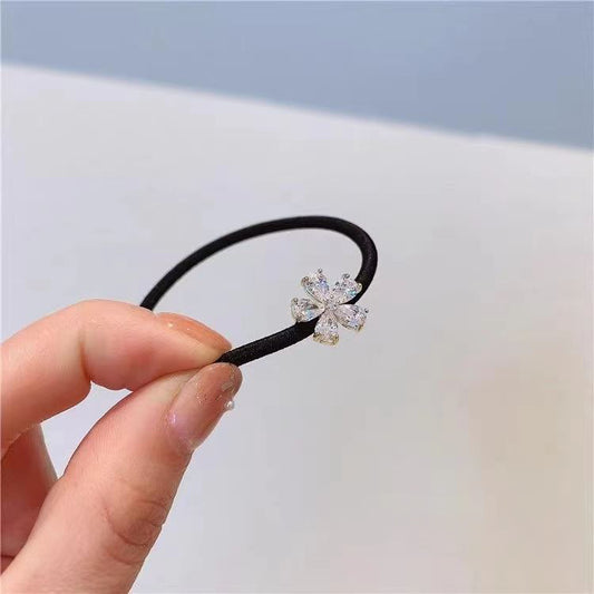 Exquisite Full Diamond Mini Flower Headband With Rubber Band At Dongdaemun, South Korea - The Nex Store