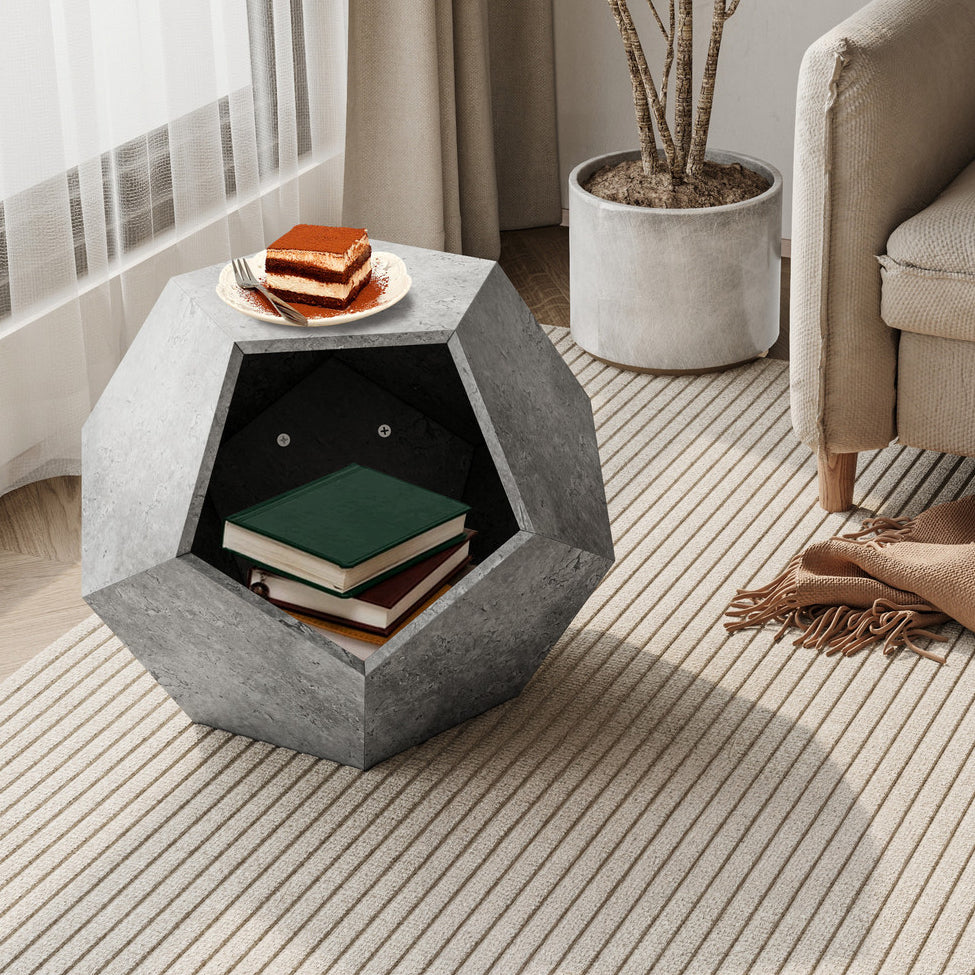 25.98"Modern Pet Furniture Cat Litter Side Table, Sofa Side Table, Planter MDF Multifunctional Furniture, Cement Gray - The Nex Store