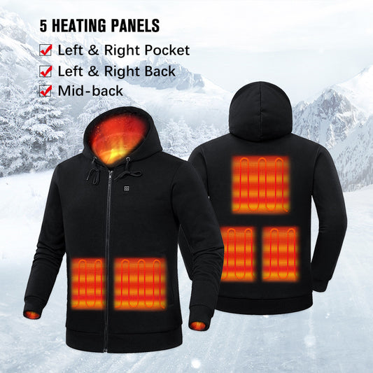 USB heated hoodie, comfortable and warm, power bank, charging and heating hoodie, heating jacket, electric heating jacket - The Nex Store