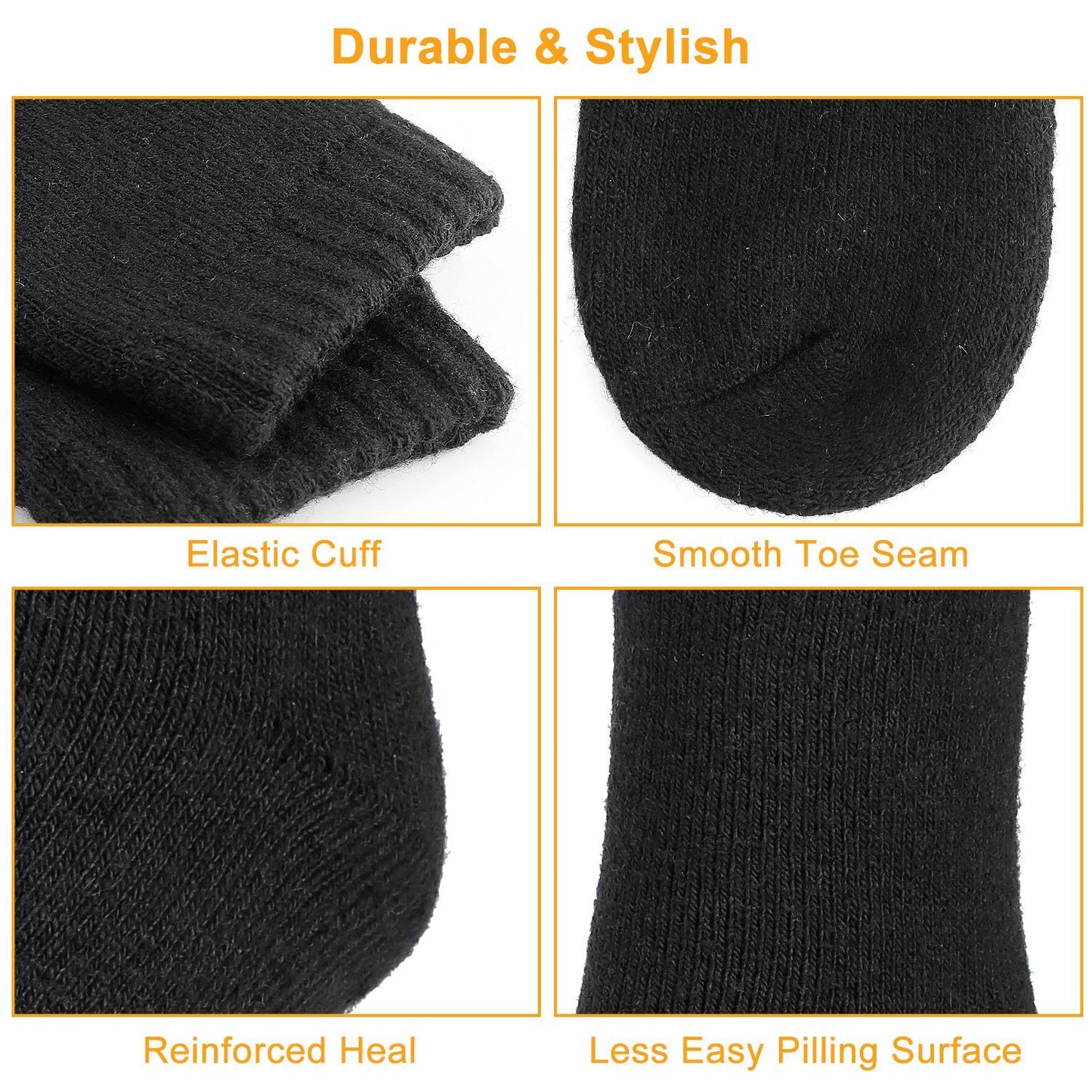 3 Color Options -- 3 Pairs Men Warm Wool Socks Soft Cozy Winter Thermal Socks For Men Thick Heat-Trapping Moisture Wicking Socks Indoor Outdoor - The Nex Store