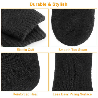 3 Color Options -- 3 Pairs Men Warm Wool Socks Soft Cozy Winter Thermal Socks For Men Thick Heat-Trapping Moisture Wicking Socks Indoor Outdoor - The Nex Store