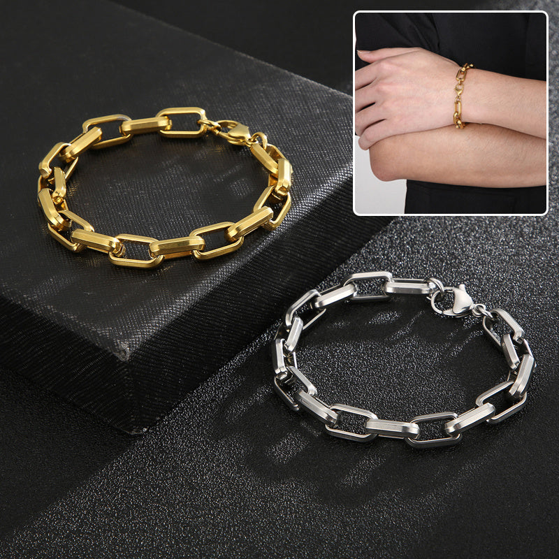 Men's Titanium Steel Bracelet Ins Niche Design Hip-hop Geometric Bracelet - The Nex Store