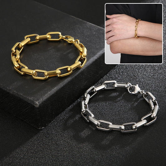 Men's Titanium Steel Bracelet Ins Niche Design Hip-hop Geometric Bracelet - The Nex Store