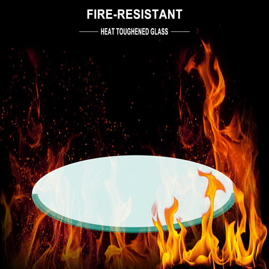 36" Inch Round Tempered Glass Table Top Clear Glass 1/4" Inch Thick Flat Polished Edge - The Nex Store