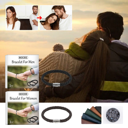 Hoexe Couple Bracelet PU Leather Rope Braided Men's And Women's Personalized Minimalist Style Couple Bracelet Fashion Accessories Hand Jewelry - The Nex Store