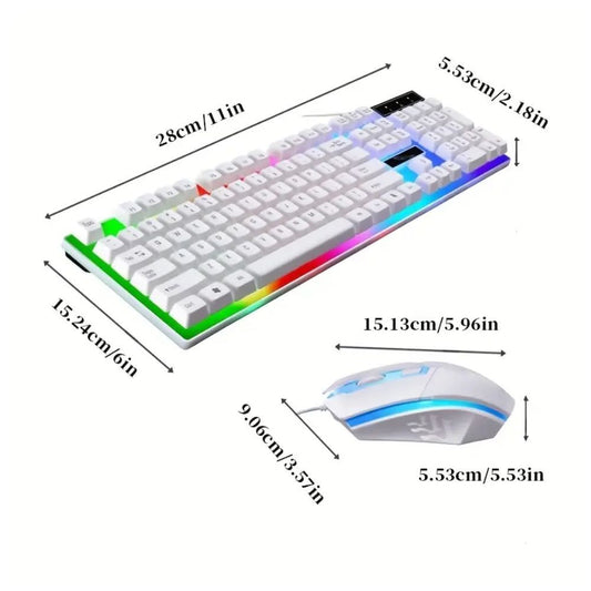 Gaming Keyboard Mouse Set Rainbow LED Wired USB For PC Laptop PS4  One 360UK - The Nex Store