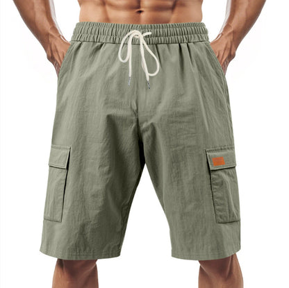 Loose Sports And Leisure Solid Color Linen Drawstring Shorts - The Nex Store
