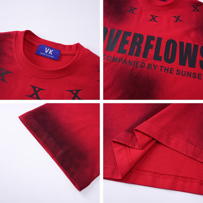 Design Printed Letter Graphic Short Sleeve T-Shirt Unisex Loose Casual Personalized Top - The Nex Store