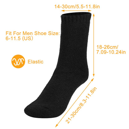 3 Color Options -- 3 Pairs Men Warm Wool Socks Soft Cozy Winter Thermal Socks For Men Thick Heat-Trapping Moisture Wicking Socks Indoor Outdoor - The Nex Store