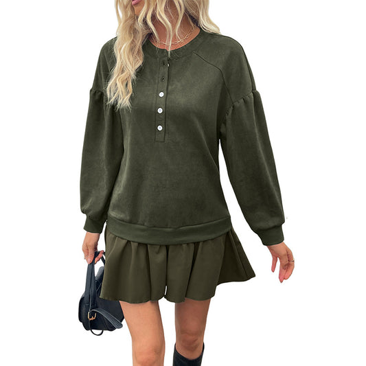 Long sleeved solid color patchwork hoodie dress - The Nex Store