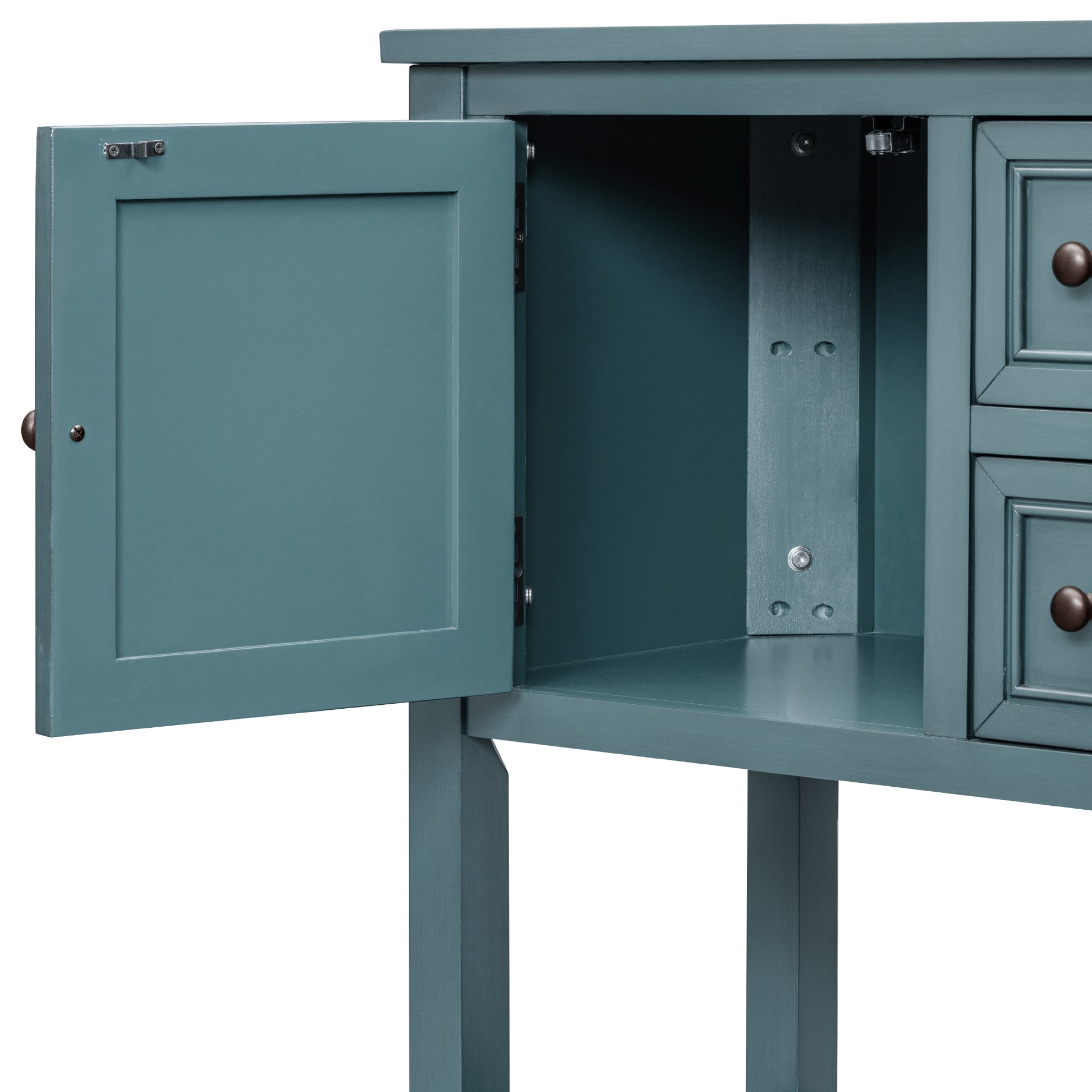 REXM Cambridge Series Spacious Storage Retro Console Desk with Four Small Drawers and Bottom Shelf - The Nex Store