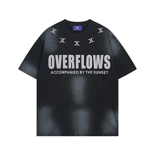 Design Printed Letter Graphic Short Sleeve T-Shirt Unisex Loose Casual Personalized Top - The Nex Store