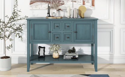 REXM Cambridge Series Spacious Storage Retro Console Desk with Four Small Drawers and Bottom Shelf - The Nex Store