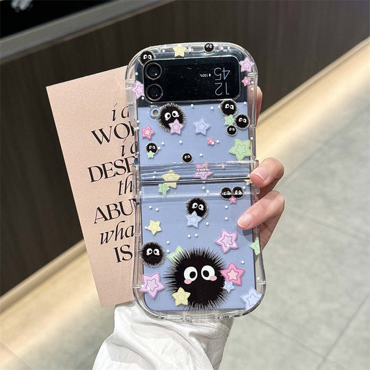 Cute Coal Ball Slim Waist Foldable Phone Case for Samsung Galaxy Z Flip 4/5/6/7 - The Nex Store