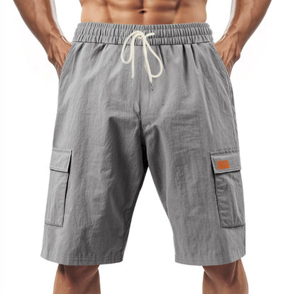 Loose Sports And Leisure Solid Color Linen Drawstring Shorts - The Nex Store